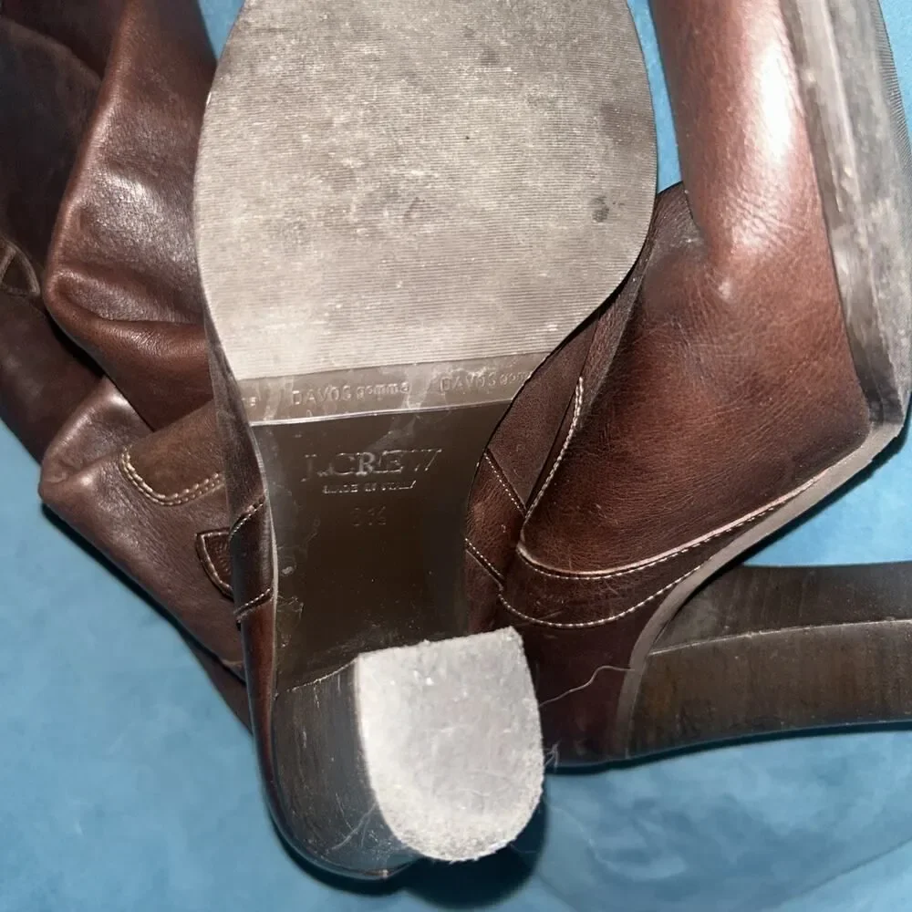 J. Crew Davos Gomma Women's Knee High Italian Leather Boots Size 8.5 box1